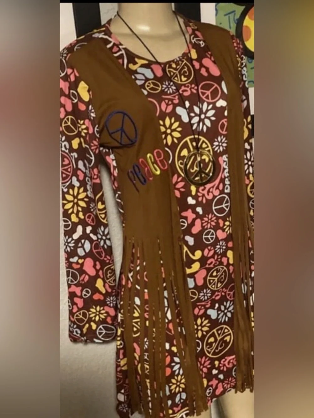 Met - Hippie flower girl dress costume. Great for Halloween.